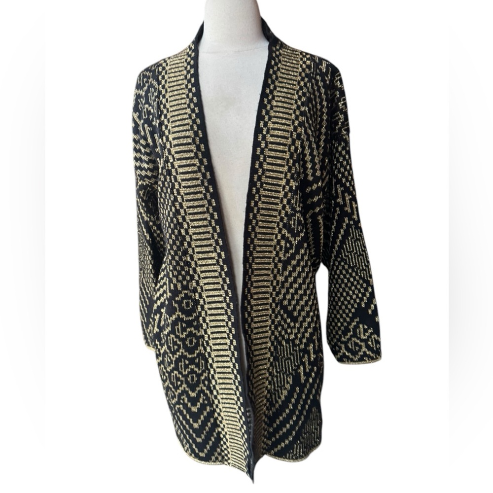 Vintage Carriage Court Gold Metallic Openβ Cardigan